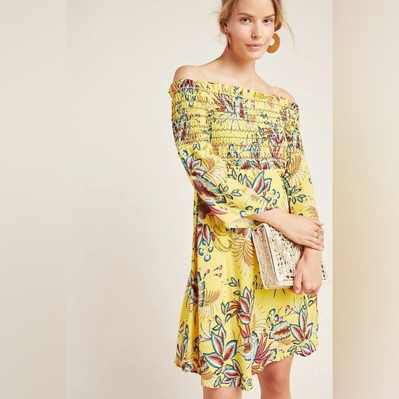 FARM Rio Dresses & Skirts - Farm Rio Anthropologie Bria Smocked Mini Dress NEW